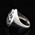 Кольцо, серебро, натуральный камень, Лазурит, 7.98 г, проба 875, размер 17.5