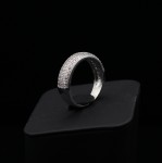 Кольцо, родированное серебро, натуральный камень, Циркон, 3.46 г, проба 925, размер 16.7