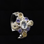 Кольцо, серебро, натуральный камень, Топаз, 3.86 г, проба 875, размер 17