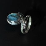 Кольцо, серебро, натуральный камень, Лабрадор, 4.32 г, проба 925