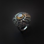 Кольцо, серебро, натуральный камень, Цитрин, 8.7 г, проба 925, размер 17