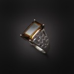 Кольцо, серебро, натуральный камень, Дымчатый кварц, 4.9 г, проба 925, размер 18